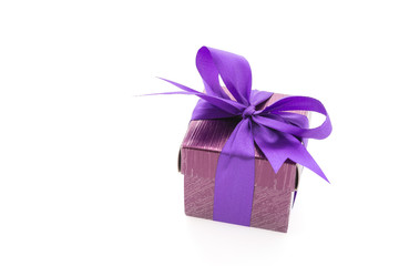 Purple gift box isolated on white background