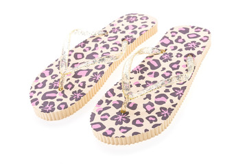 Flip flop fashion plastic shoes isolated on white background