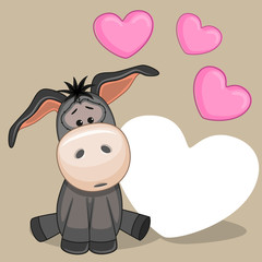 Donkey with hearts