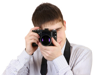 Fototapeta premium Teenager with Photo Camera