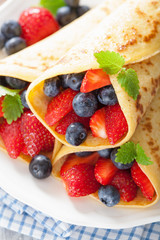 pancakes with strawberry blueberry