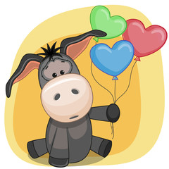 Donkey with balloons