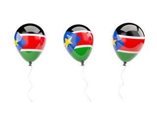 Air balloons with flag of south sudan