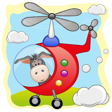 Donkey in helicopter