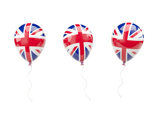 Air balloons with flag of united kingdom