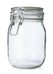 Closed jar for canning isolated on white background - obrazy, fototapety, plakaty