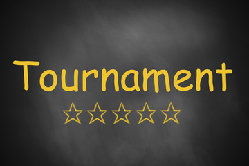 black chalkboard tournament five stars