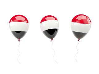 Air balloons with flag of yemen