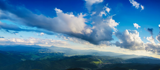 Fototapeta na wymiar Carpathian mountain landscape panorama