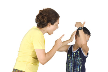 Boy confronts his mother