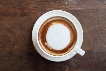 coffee on wood background