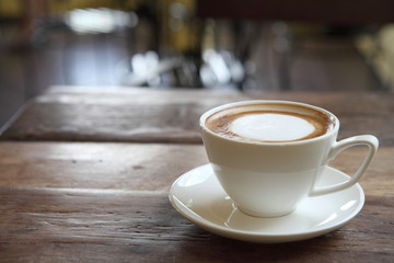 coffee on wood background