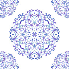 Illustration with colored circular patterns