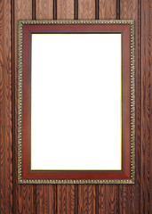 wood frame on wood wall