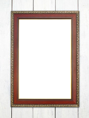 wood frame on wood wall