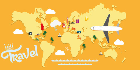 Travel vector background illustration