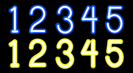 Neon digits