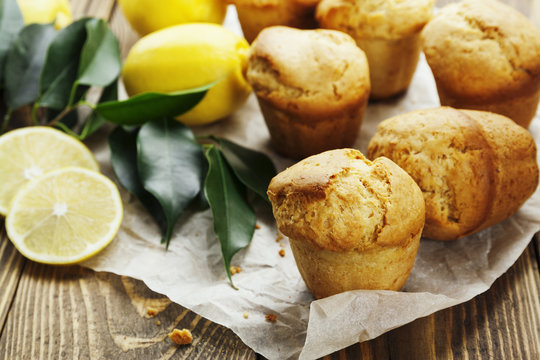 Homemade lemon muffins