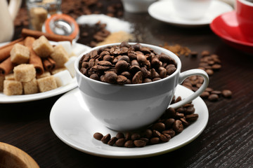Fresh coffee with several ingredients