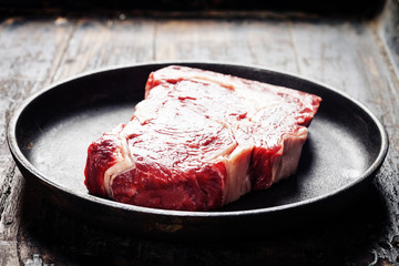 Raw beef steak