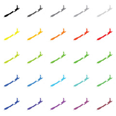 Illustrated Outlines in a variety of colours of the Country of N