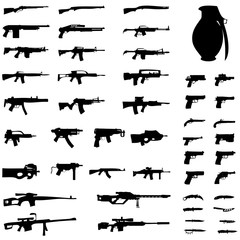 Illustration Set - Weapons - Pistols, Sub Machine Guns, Assault - 71887999