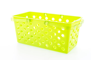 Shopping plastic basket isolated on white background