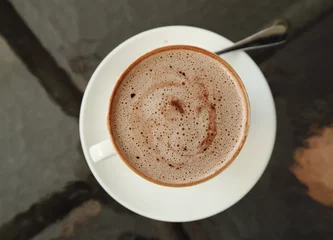 Foto auf Acrylglas Schokolade Tasse heiße Schokolade