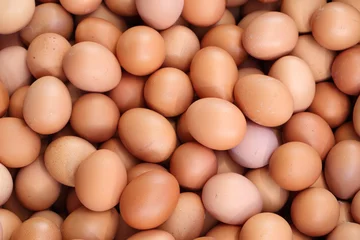Fotobehang fresh eggs for sale at a market © geargodz