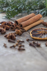 Cinnamon sticks and star an
