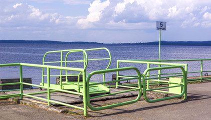 Berth number five on summer lake