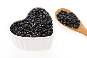 Black beans isolated on white background