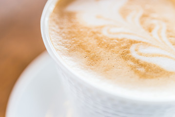 Close up latte coffee