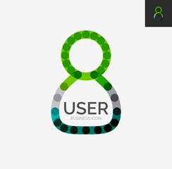 Minimal line design logo, user icon