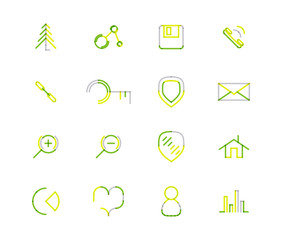 Set of thin line web icons