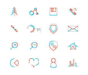 Set of thin line web icons