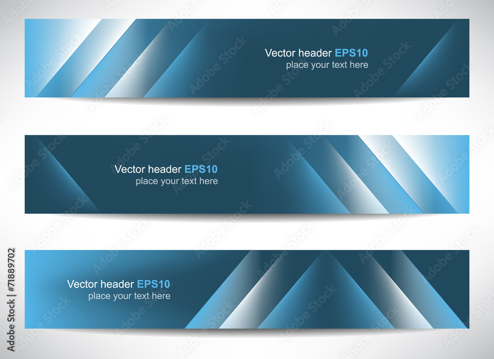 Poster web header, set of vector banner, design with precise dimension