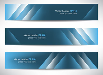 Web header, set of vector banner, design with precise dimension