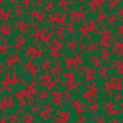 christmas reindeer red and green pattern eps10
