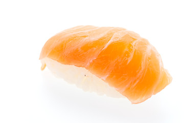 Salmon sushi isolated on white