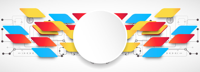 Abstract technological business background with color shapes