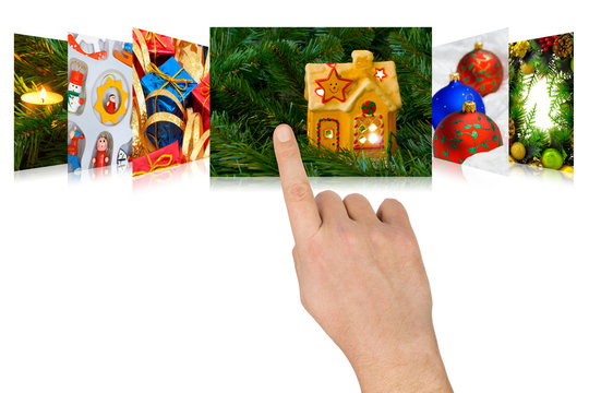Hand scrolling christmas images