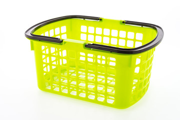Fototapeta premium Shopping plastic basket isolated on white background