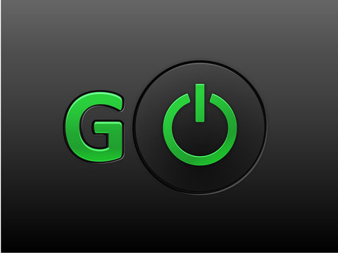 "GO" Green Power Button