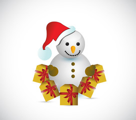 snowman gifts illustration design