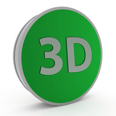 3d circular icon on white background