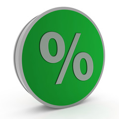 Percent circular icon on white background