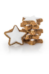 Star shaped cinnamon biscuits