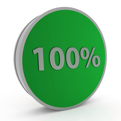 Hundred percent circular icon on white background