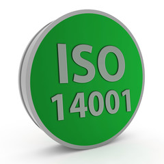 Iso 14001 circular icon on white background